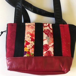 Sachiko Red Leather Fabric purse.